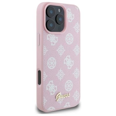 4. Guess Peony Script MagSafe iPhone 16 Pro Max Case - Pink