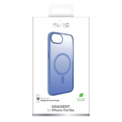 9. Puro Gradient MagSafe Silicone Case for iPhone 16e/17e - Blue