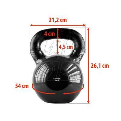 23. Kettlebell iron covered with vinyl black HMS KNV20