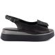 Women's sandals on a thick platform, black Potocki SZ12590