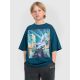 Boy's oversize printed T-shirt 4F 4FJRAW25TTSHM3061-46S