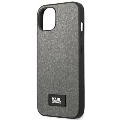 6. Karl Lagerfeld KLHCP13SSFMP2DG iPhone 13 mini 5,4 "hardcase silver / silver Saffiano Plaque