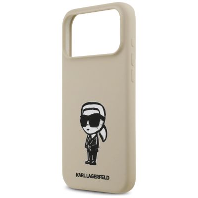 6. Karl Lagerfeld Silicone Karl Sketch & Logo MagSafe Case for iPhone 17 Pro Max - Brown