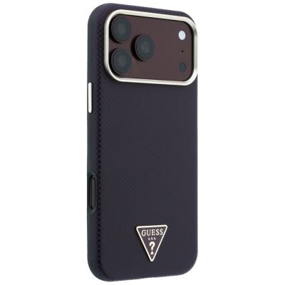 4. Guess Kevlar Triangle Logo MagSafe Case for iPhone 17 Pro / 18 Pro - Burgundy