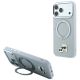 Karl Lagerfeld with Ring Stand 360 Karl & Choupette Heads Pin MagSafe Case for iPhone 18 Pro / 17 Pro - Gray
