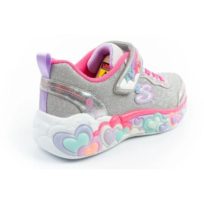 4. Skechers S Lights LED Children's Velcro Shoes for Girls Gray
