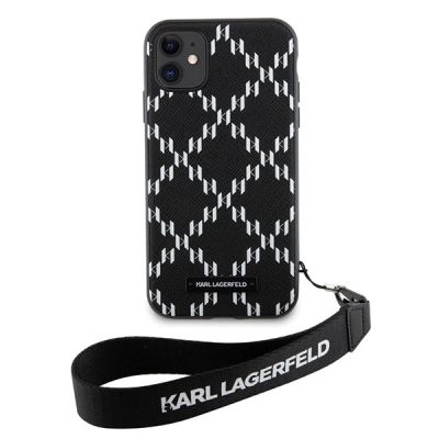 3. Karl Lagerfeld KLHCN61SAKLMBSK iPhone 11 / Xr 6.1" black/black hardcase Monogram Losange Saffiano