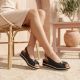 5. Women's leather wedge sandals black Artiker 58C0086