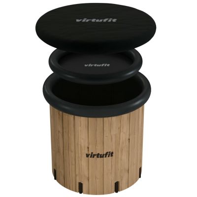 53. VIRTUFIT ICE BATH XXL - 375 LITERS - IMITATION WOOD - WITH ACCESSORIES
