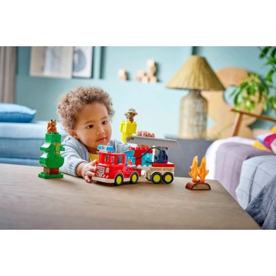 8. LEGO DUPLO TOWN 10473 Fire Truck with Hose and Fireman