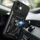 3. Hybrid Armor Camshield iPhone 16 Armored Case with Camera Cover and Stand - Black