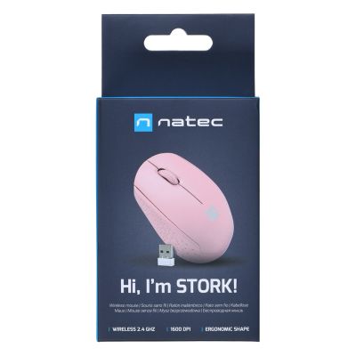 8. NATEC WIRELESS MOUSE STORK 1600DPI PINK NMY-2002