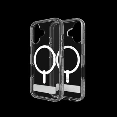 3. ZAGG Crystal Palace Snap Kickstand MagSafe Case for iPhone 16 - Clear