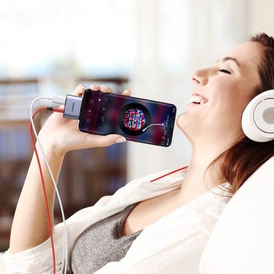 20. Ugreen audio adapter USB Type C (male) - USB Type C PD QC (female) + 3.5mm mini jack (female) gray (CM231)