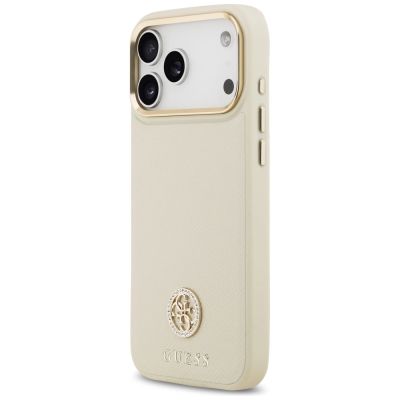 2. Guess Grained Strass Logo MagSafe case for iPhone 17 Pro Max - beige