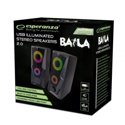 2. ESPERANZA SPEAKERS 2.0 USB LED RAINBOW BAILA EGS103