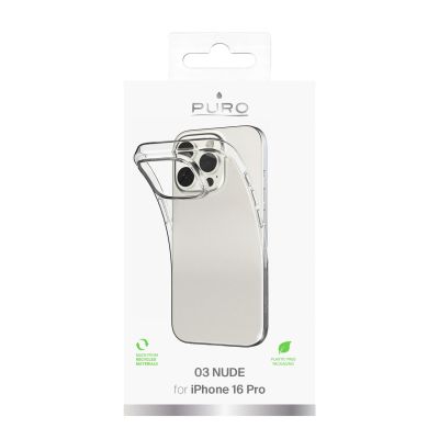3. Puro 03 Nude Silicone Case for iPhone 16 Pro - Transparent