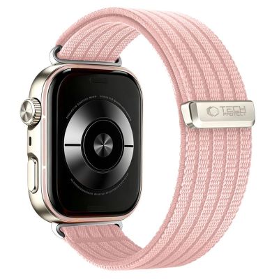2. Tech-Protect Nylon Strap for Huawei Watch Fit 3 / 4 / 4 Pro / 5 / 5 Pro - Pink
