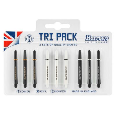 2. Shafty Harrows TRI PACK Supergrip 3x3 black, white