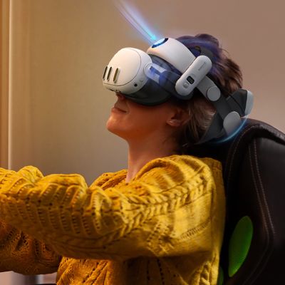 3. BoboVR S3 Pro Strap for Meta Quest 3 VR Headset + B100 External Battery - Black and White