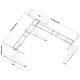 7. The desk frame is equipped with a triple electric motor with a load capacity of 150 kg in an L-shaped shape.
