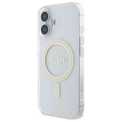 2. Guess GUHMP16MHFGERET iPhone 16 Plus 6.7" transparent hardcase IML Glitter Circle MagSafe