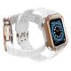 3. Protect Strap Band for Apple Watch 38/40/41mm Armored Case Strap - White, Rose Gold