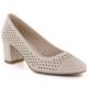 Beige openwork pumps with a block heel, Sergio Leone PB848