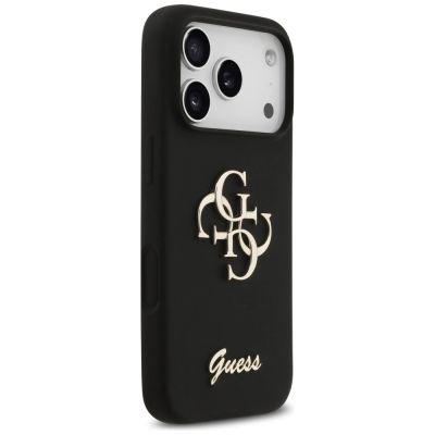 4. Guess Silicone Big 4G Script Case for iPhone 17 Pro - Black