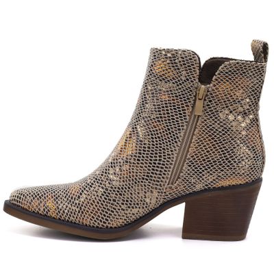3. Women's snakeskin cowboy boots, gold, M.Daszyński SA261-1