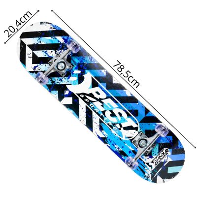 21. STREET BLUE WOODEN SKATEBOARD BEST SPORTING