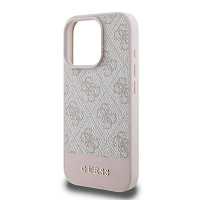 6. Guess 4G Bottom Stripe Case for iPhone 16 Pro Max - Pink