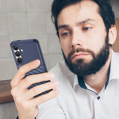 7. Thunder Case Samsung Galaxy S25 Silicone Armored Case - Blue