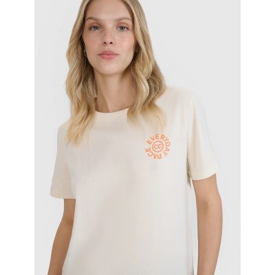 2. Women's oversize printed T-shirt 4F 4FWSS25TTSHF1994-11S