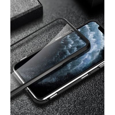 15. Wozinsky Magnetic Cam Slider Case Full Body Cover built-in front glass lens rotector for Huawei P40 black