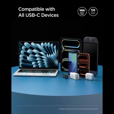 6. Spigen EB10010CCA Essential USB-C / USB-C 100W 100CM Cable - Black