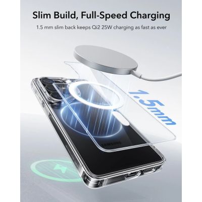 7. ESR Classic Hybrid Kickstand MagSafe Case for Samsung Galaxy S26 Ultra - Clear