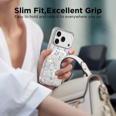 4. Tech-Protect FlexAir MagSafe Case for iPhone 17 Pro - Daisies with Leaves