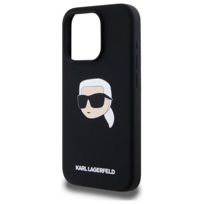 6. Karl Lagerfeld KLHMP15LSKHPPLK iPhone 15 Pro 6.1" black/black hardcase Silicone Karl Head Print MagSafe