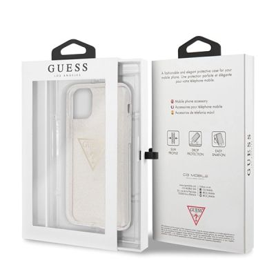 7. Guess GUHCN58SGTLGO iPhone 11 Pro gold/gold hard case Glitter Triangle