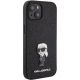 4. Karl Lagerfeld Fixed Glitter Ikonik Logo Metal Pin case for iPhone 15 - black