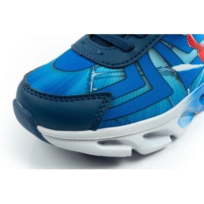 6. Leomil children's sports shoes Spiderman sneakers lightweight with velcro LED blue