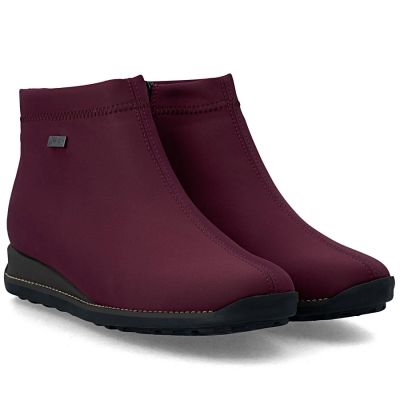 10. Rieker TEX 98251-35 waterproof insulated burgundy women's ankle boots