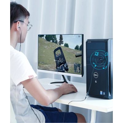 4. Ugreen AUX splitter cable 3.5 mm mini jack (female) - 2x 3.5 mm mini jack (male - microphone and headphones) black (AV140 20899)