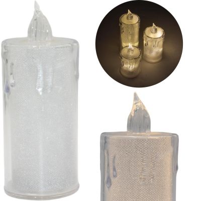 5. DECORATIVE CANDLE 12.5 CM TRANSPARENT WARM WHITE 1 LED