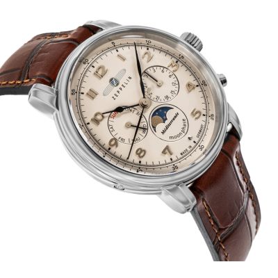 3. Men’s ZEPPELIN LZ121 Mediterranee Moonphase Watch 9636-5 + BOX