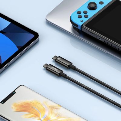 7. Baseus CAWJ040001 USB-C - USB-C cable 240W 480Mb/s 1m - black