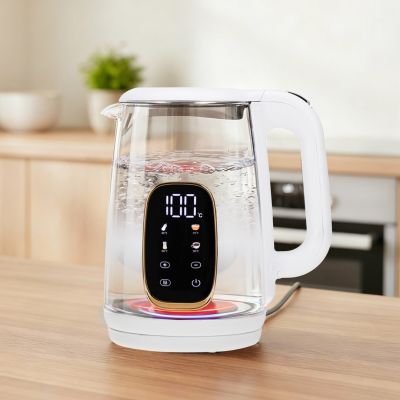 18. Adler AD 1305WG electric kettle 1.7 l 2200 W Transparent, Gold, White