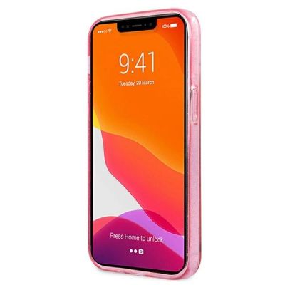 5. Karl Lagerfeld Glitter Karl's Head Case for iPhone 13 mini - Pink