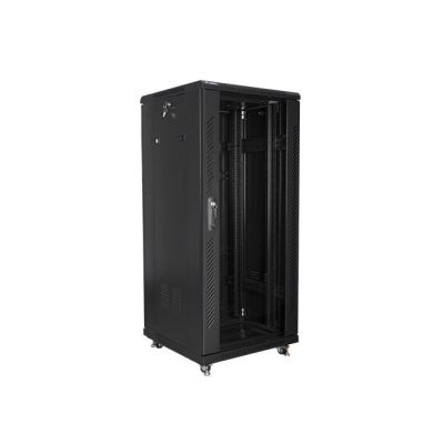 Lanberg FF01-6627-12B Rack Cabinet (27U; 19''; 1390mm / 600mm / 600 mm; floor-standing; Glass; 800 kg; black)